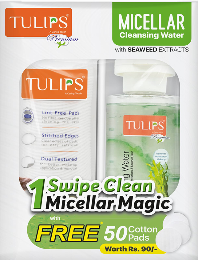 Tulips Micellar Water and Cotton Pads