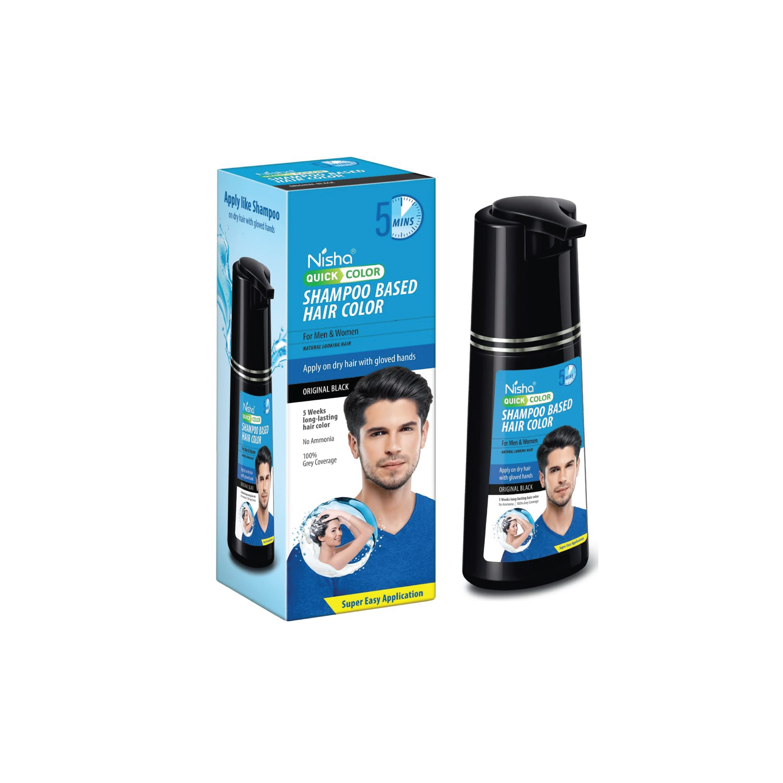 Nisha Quick Color Shampoo Based Hair Color (Bottle)